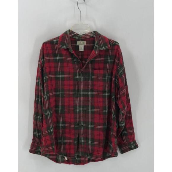 Vintage L.L.Bean Men's Plaid Red Plaid/Red Tartan Flannel- L - Picture 1 of 2